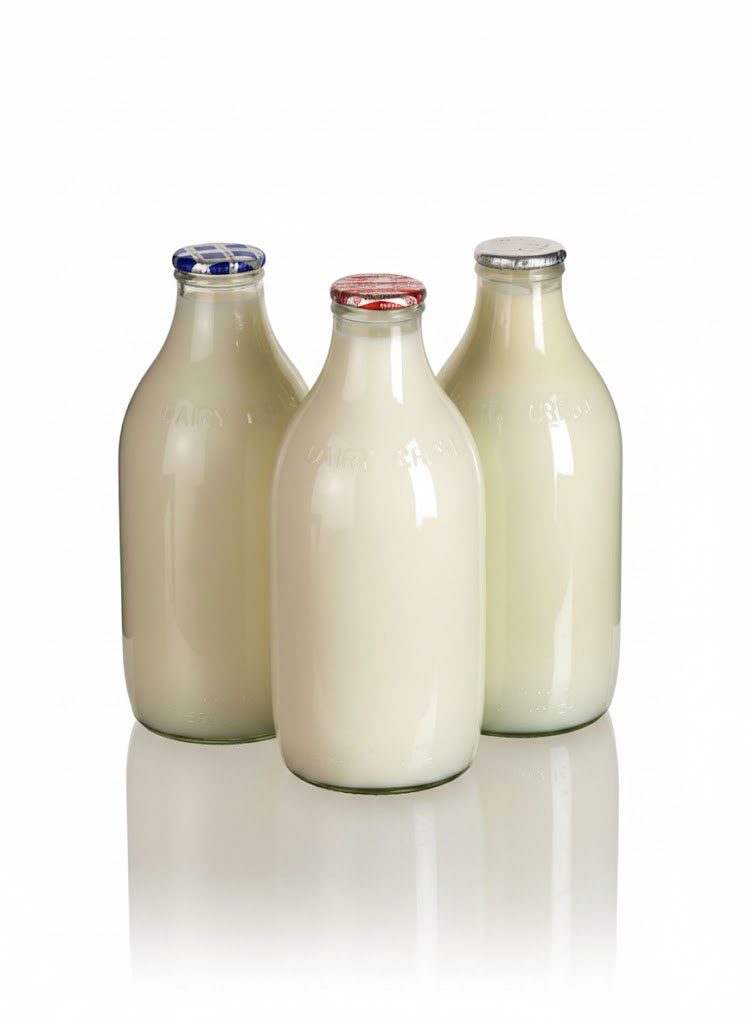 milk delivery York glass bottles on doorstep